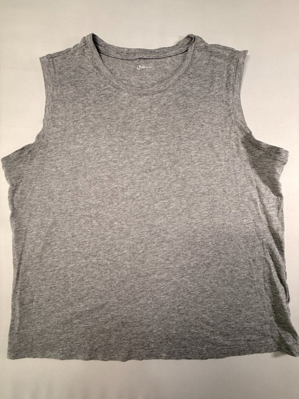 Quince Gray Heathered Sleeveless Muscle Tank Top Size L Casual Layering